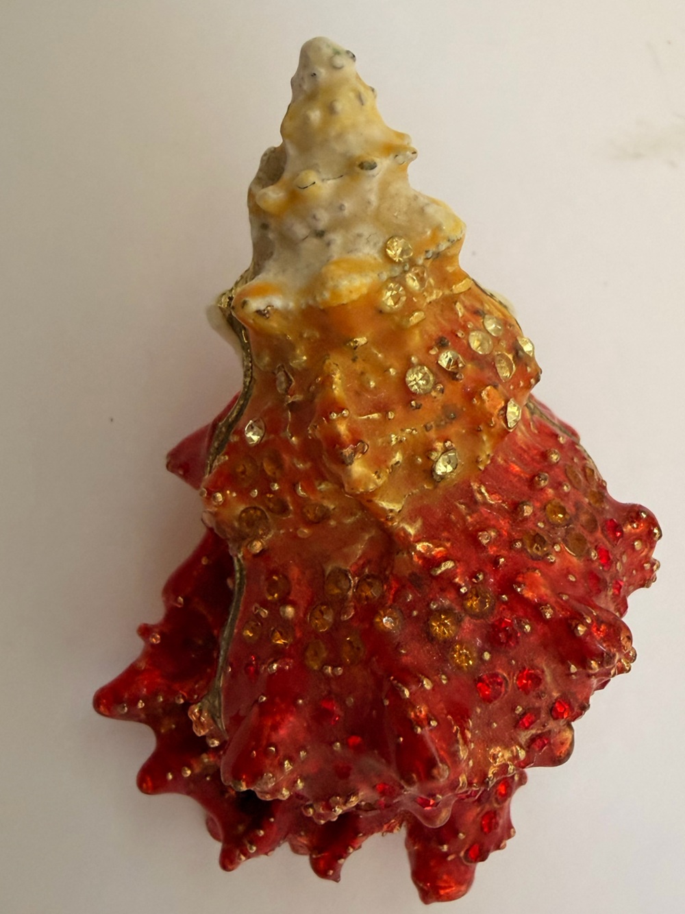 Papyrus Red and Orange Decorative Shell Accent/pill box